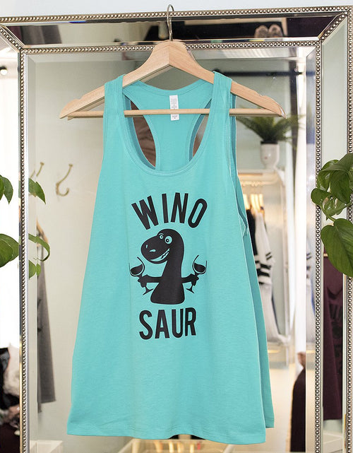 Load image into Gallery viewer, Women&#39;s WINO SAUR Racerback Tank Top
