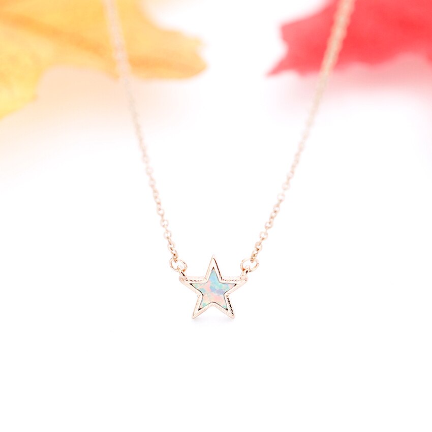 Gold Silver Color Tiny Star Pendant Necklaces