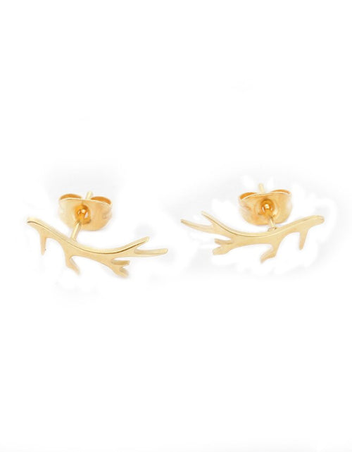 Load image into Gallery viewer, Minimalist Tree Branch Stud Earrings Gold Color
