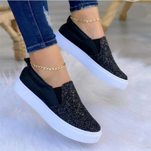 Flat Crystal Moccasin Loafers