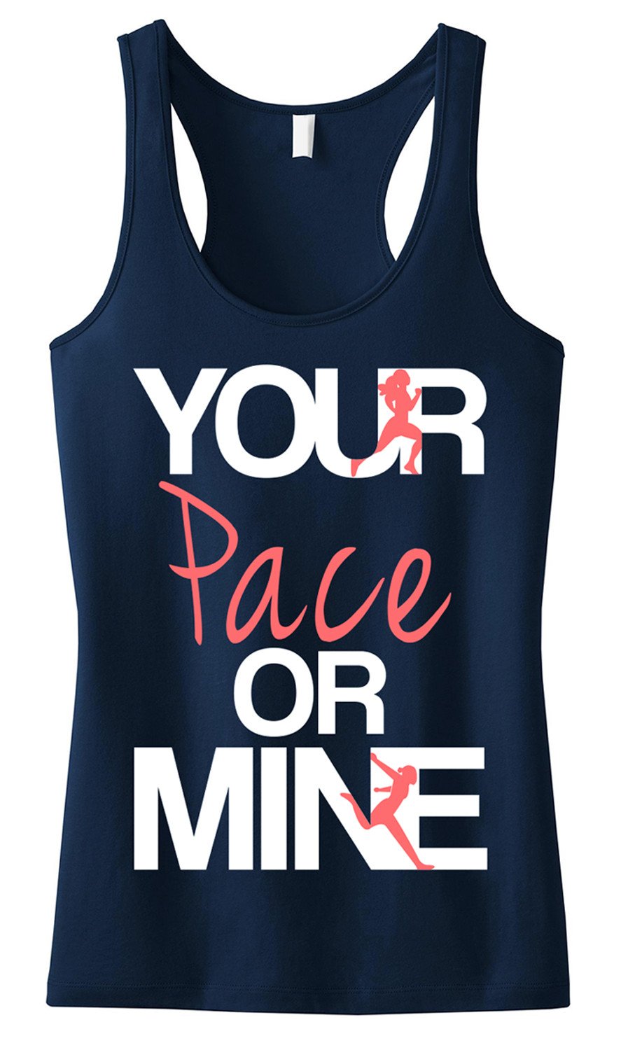 Women's Your Pace or Mine Navy Running Tank Top