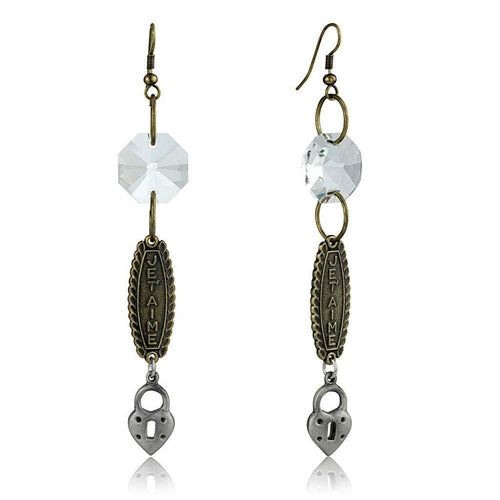 Load image into Gallery viewer, Gold+Antique Silver White Metal Earrings
