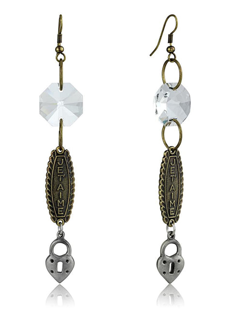 Load image into Gallery viewer, Gold+Antique Silver White Metal Earrings
